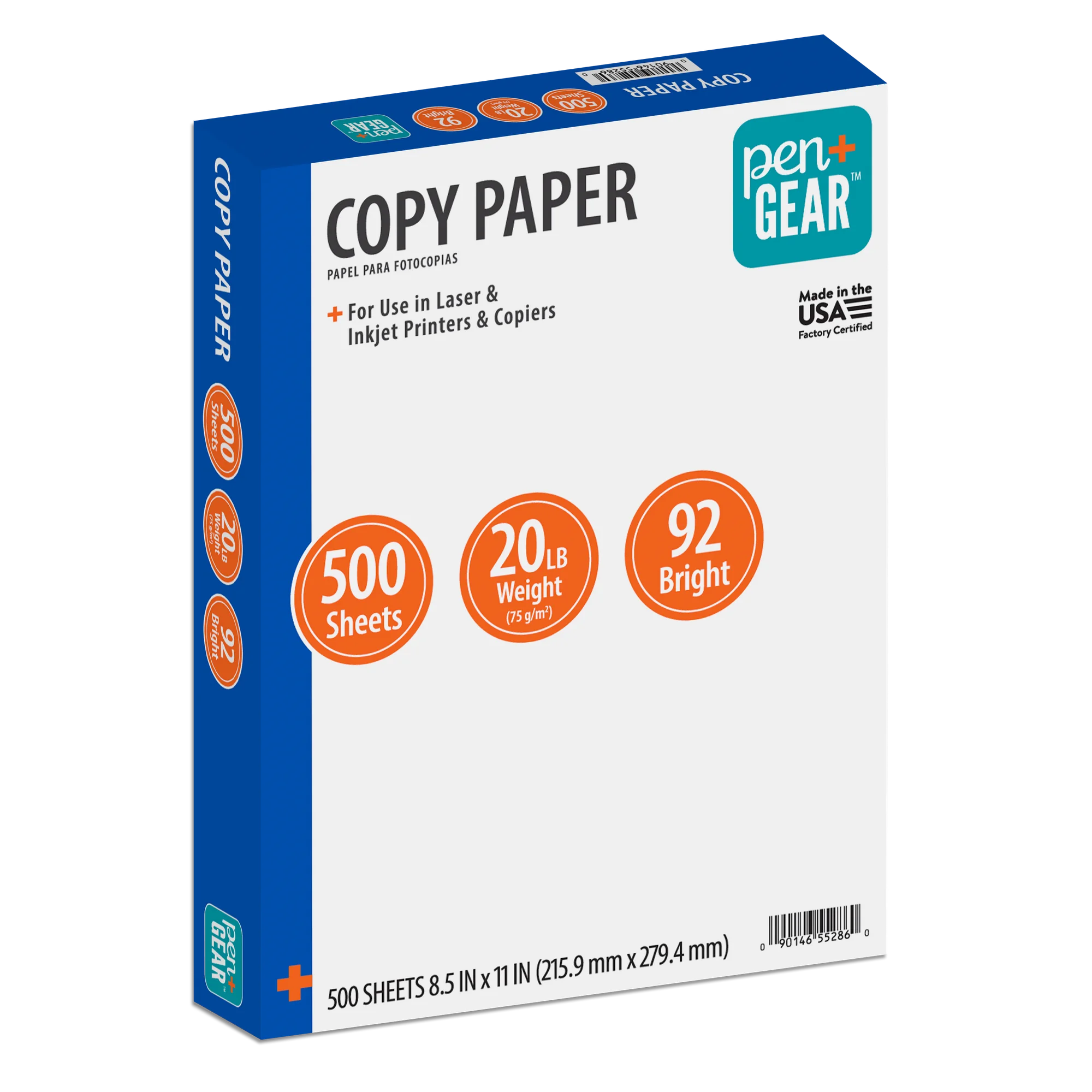 Pen+Gear Copy Paper, 8.5" x 11", 20 lb, White, 500 Sheets